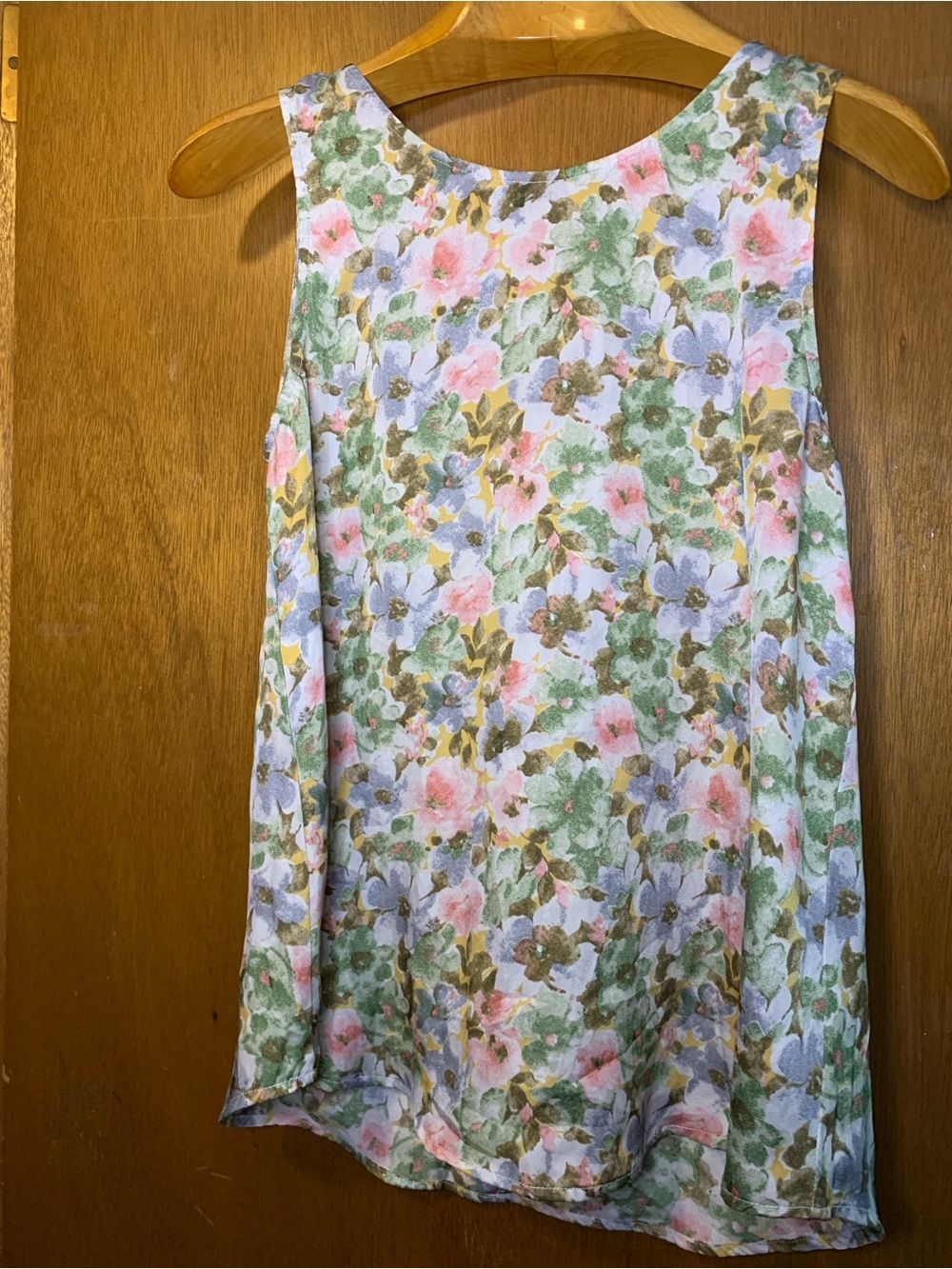Staccato Floral Sleeveless Camisole in Pink, Green & Blue